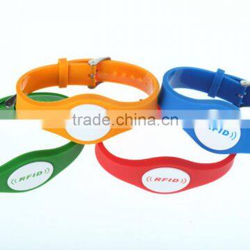 LF CHIP, HF CHIP, UHF CHIP adjustable soft pvc wristbands