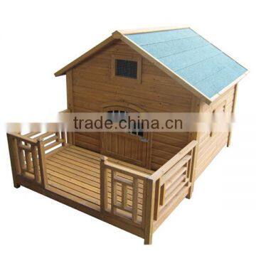 Wooden pet cages dog kennel with balcony DK006