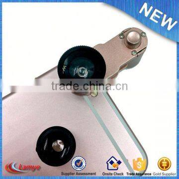 universal clip 3 IN 1 mobile phone camera lens factory price 0.67x Wide angle / fisheye 180 / macro selfie lens