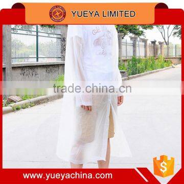 Transparent PVC Raincoat for Adults-white