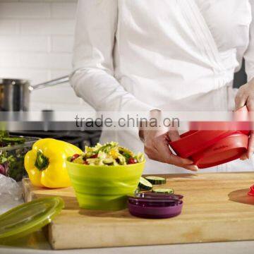 Collapsible Bowl Set | 4oz , 16oz , 32oz, Eggplant, Lettuce & Tomato photo-4