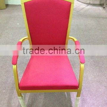 Hotel furnitures banquet chair/Antique French fabric armchair / matal armchair with cushion