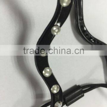 Fashion New Womens Wave Rhinestone PVC Elastic Hair Band Headband photo-2