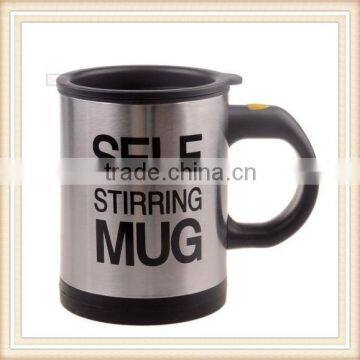 Automatic Plain Mixing Coffee Tea Cup Lazy Self Stirring Mug Button Pressing BLK