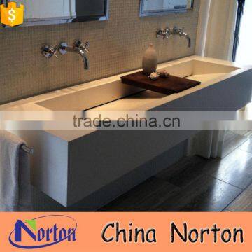 Rectangle polished yellow marble trough sink for hotels use NTS-BA002L