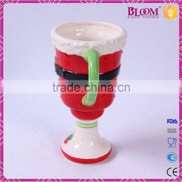 Wine Glass Shape Ceramic Custom Coffee Cup With Handle photo-2