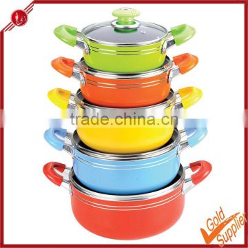 Induction 10pcs colorfull middle east cookware set aluminium cookware sets in pakistan