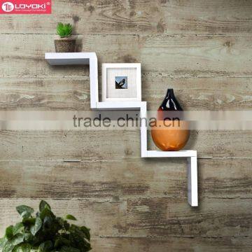 Wood Floating Shelf Home Wall Decor Wholesale Shelving Solution Ladder Type Shaped Wall Shelf photo-3