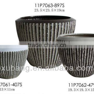 Sandstone Round Large Flower Pots Bronze Finish Flower Container photo-2