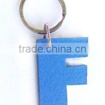 New products wholesale alibaba blue alphabet letter F shaped key ring promotion gift polyester felt fancy keychain made in China