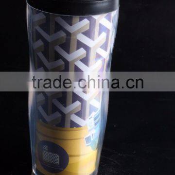 Plastic Paper Insert Coffee Thermos Travel Mug 12Oz photo-3