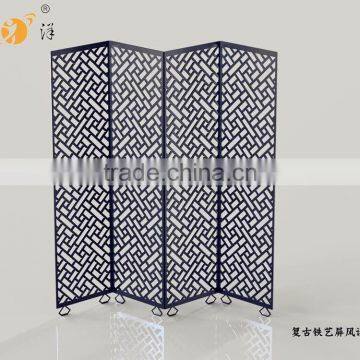 Retro Simple Living Room Partition Carving Creative Metal Screen