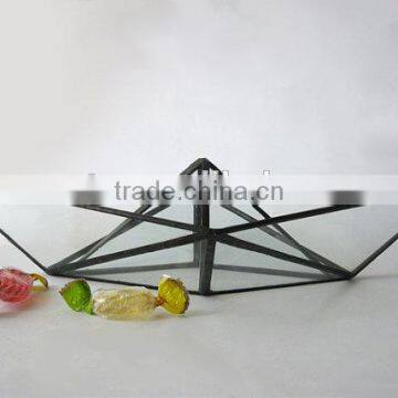 Stained Glass Ship Home Decor Vase Origami Boat Glass 3D Sculpture Terrarium photo-4