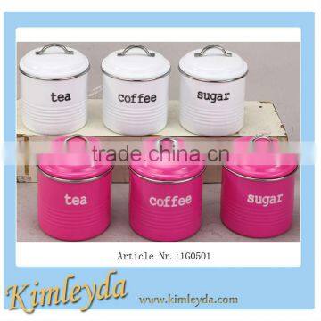Tea Sugar Coffee Canisters With Wheel Rim photo-2
