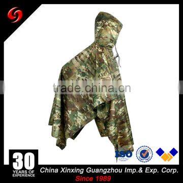 Military Issue Camouflage Durable Waterproof Coated Military Poncho