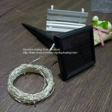 Solar Panel Silver Wire Warm White Decoration Energy Saving Low Voltage Rice Firefly Fairy Light String photo-5