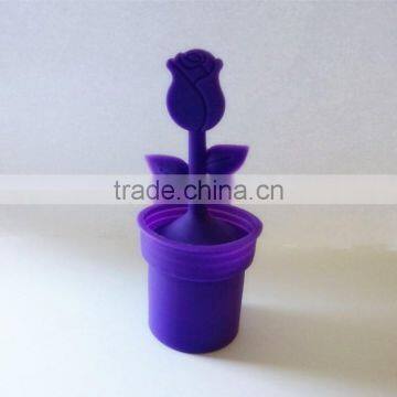 High quality Food grade creative silicone flower tea infuser