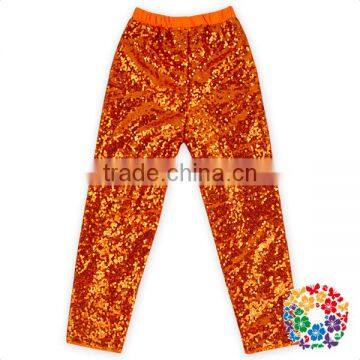 2016 Halloween Day Girls Pants Plain Orange Cotton & Polyester Pants Newborn Toddler Sequin Pants