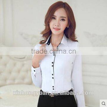 Custom Latest Style Fancy Office Ladies Chiffon Blouses photo-5