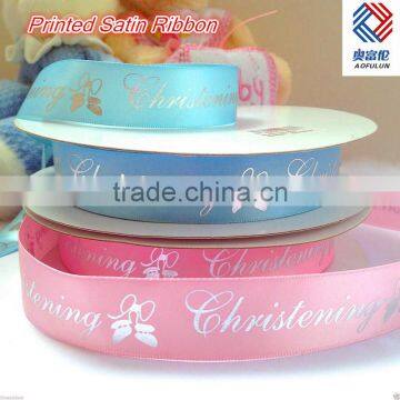 Polyester Printed Satin Ribbon in good Color and Quality