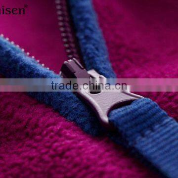 Manufacturers in China Plain Zipper-up Pullovers Fuchsia Polar Fleeve Ladies' Tops photo-3