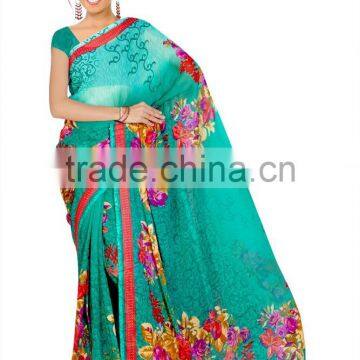 Pink Color Printed Designer Styles Saree With Blouse photo-4
