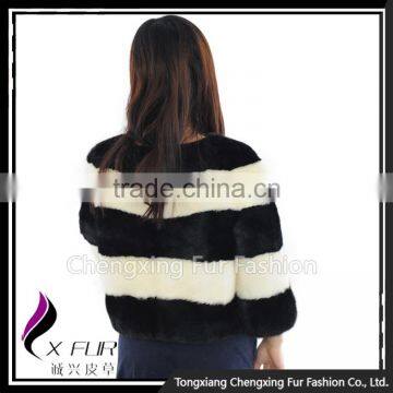 CX-G-A-261A Wholesale Stylish Cheap Winter Wear Round Neckline Real Mink Fur Coat Women photo-4