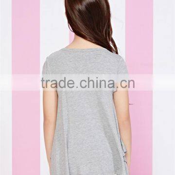China Wholesale Girl's Long Style Print Pattern t Shirt Made in China photo-2