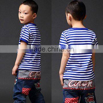 Byval Kids t Shirt Printing Custom Kids Clothing Tshirts Boys Short Sleeve Striped t Shirts Wholesale photo-4