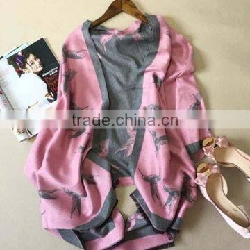 High Quality 2017 Spring Women Scarf New Coming Flamingo Printed Pattern Imitated Cashmere Material Girl Cappa photo-4