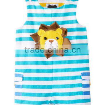 Applique Summer Wear Sleeveless Custom Infant Organic Cotton Newborn Cheap Wholesale Used Cute Animal Designer Baby Clothes photo-2