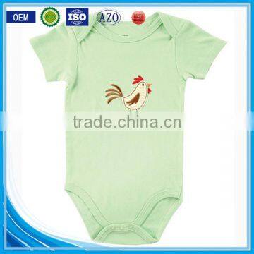 Unisex Applique Bird Summer Wear Short Sleeve Pattern Custom Made Infant Cotton Smocked Baby Romper for Wholesale