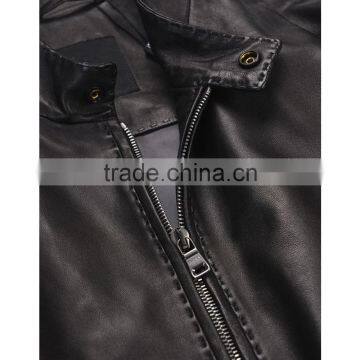 Customized Cheap Mens Black PU Leather Jacket Design photo-4