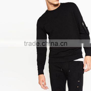 Hot Sale Cheap Custom Wholesale Side Pocket Pullover Mens Sweatshirt photo-4
