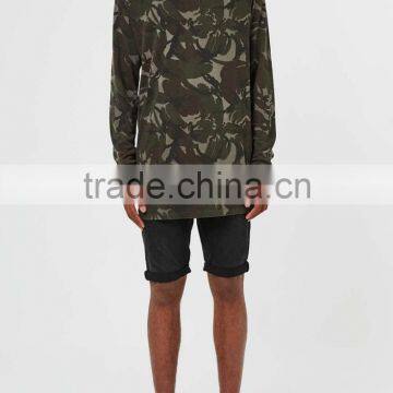 Camo Printed Longline t Shirts Mens Long Sleeve T-shirt Custom for Man photo-5