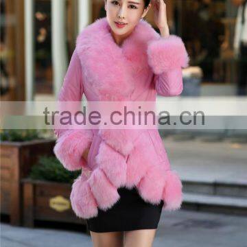 New Fashion Winter Jacket Women Luxurious Fake Fox Fur Collar Long Leather Jacket PU Slim Parkas For Women Coat Ladies Down photo-4