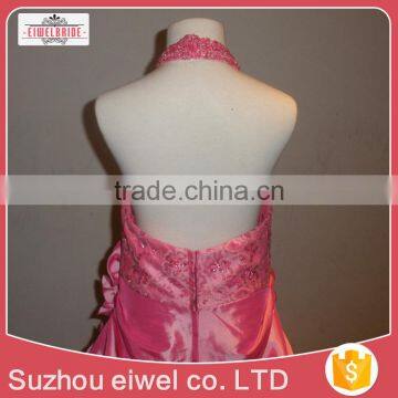 Sleeveless Pink Halter Flower Girl Dress for 9 Years Girl photo-5