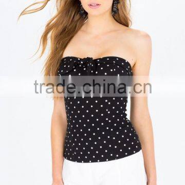 Sex Strapless Polka Dot Print Tube Top Fashion Women Tops photo-3