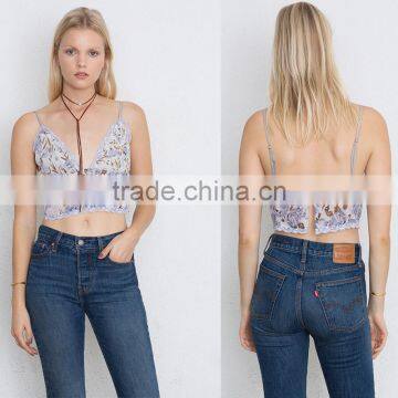Floral Chiffon Cami Crop Top New Design Girl's Fashion Bralette photo-6