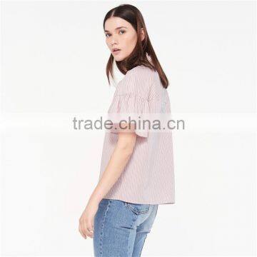 2017 OEM Loose-fitting Grandad-style Neckline Blouse Cloth Online photo-2