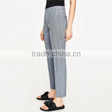 OEM Side Pockets Kinny Herringbone Light Blue Trousers Womens photo-3