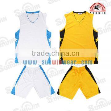 Wholesale Blank Best Basketball Jersey Design Yellow Color photo-4