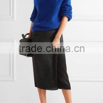 High Quality Royal Blue Knitted Wool Cashmere Sweater Women's photo-4