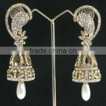 Kundan and Polki Gold Plated Earrings