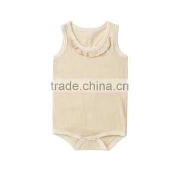 High Quality Blank Organic Cotton Baby Girl Blank Baby Rompers photo-2