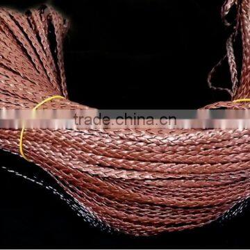 DIY Jewelry Wire PU Leather Rope Color Braided Rope Wholesale Three Strands Braided 5mm Flat Leather Rope (100 m / Roll) photo-2