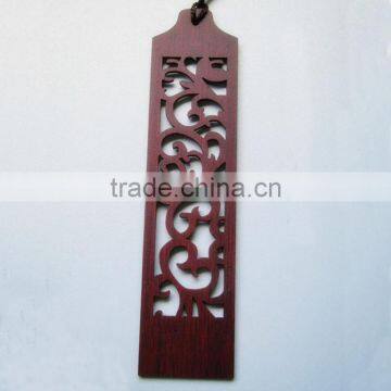 Chinoiserie Craft Flower Through Carved Wooden Bookmark photo-2