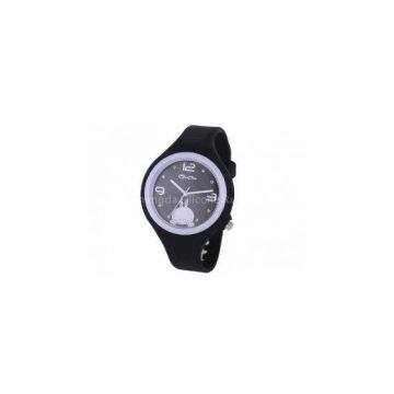 Black Silicone Jelly Watch Large Face Watch With Silicone Jelly Link Band for Boy and Man