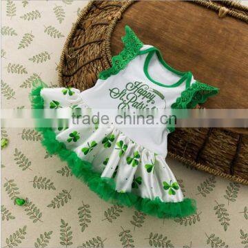 1st St. Patrick's Day Outfit, St Patricks Onesie, Baby Bodysuit, Baby Girl Photo Prop, Baby Girl Outfit, Green Tutu Bloomer photo-3