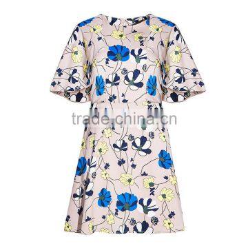Short Sleeve Floral Printed A-line Dresses for Womens Plus Size Fit and Flare Cloak Dress Womens Summer Going Out Dresses Femme photo-5